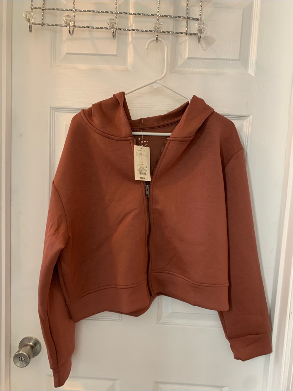 A New Day NWT’s Large women’s cropped lightweight zip up jacket